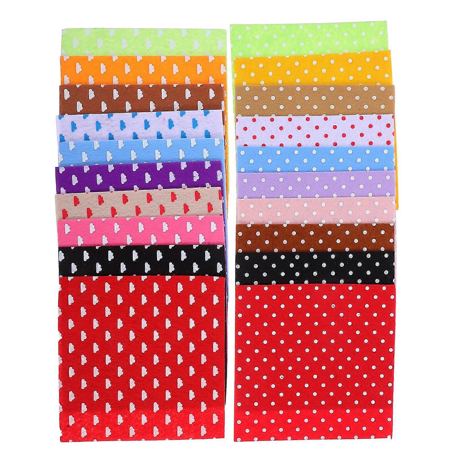 20pcs DIY Nonwoven Flower Dot Printed Fabrics Square Nonwoven Fabrics for Patchwork Sewing Craft Projects (Random Style)