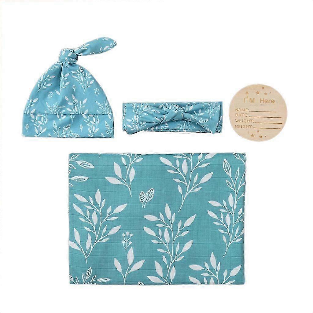 Infant Receiving Blanket and Stroller Cover Set with Headwear and Name Card