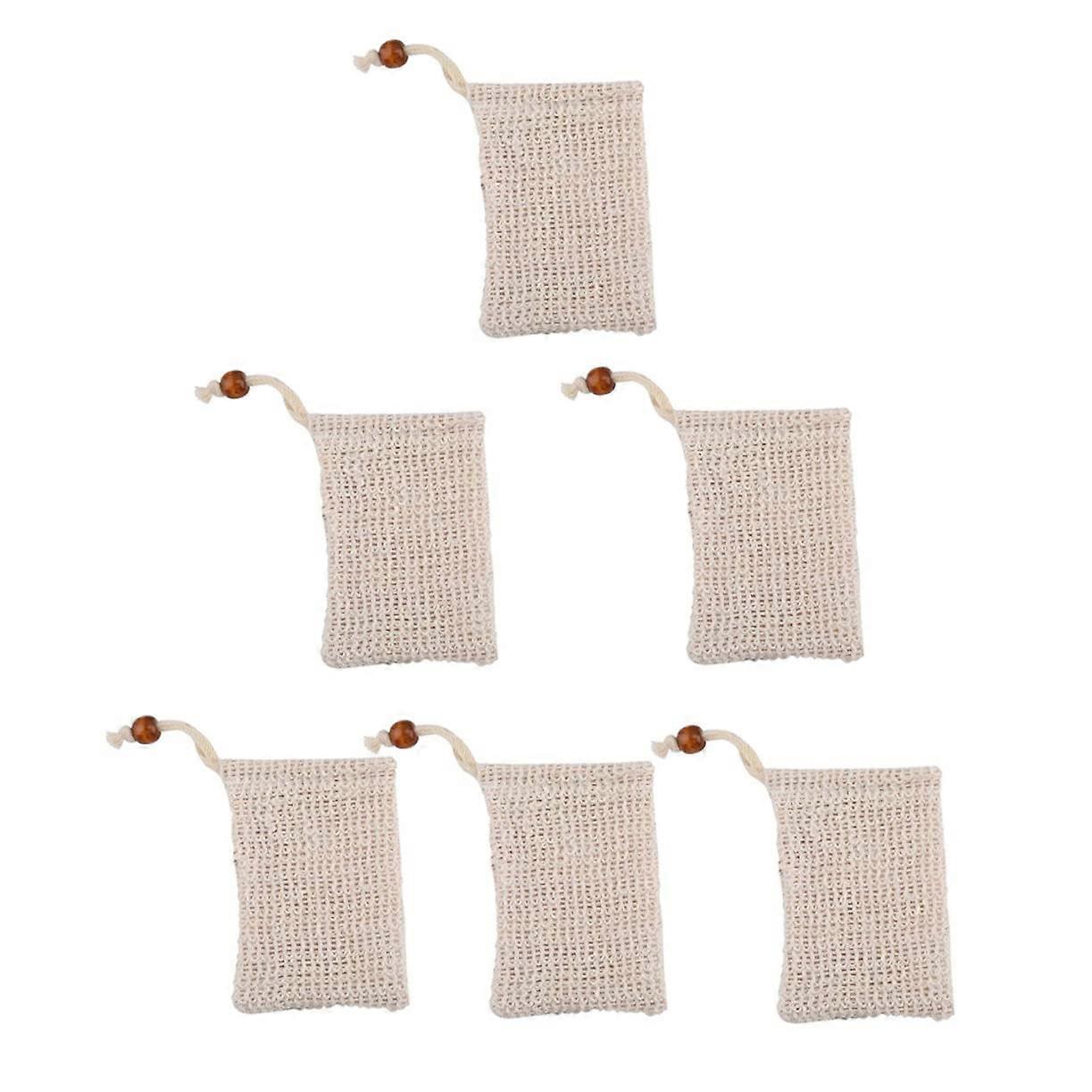 6pcs Foaming Soap Saver Bag with Nonslip Drawstring for Shower and Quick Drying Rich Foam