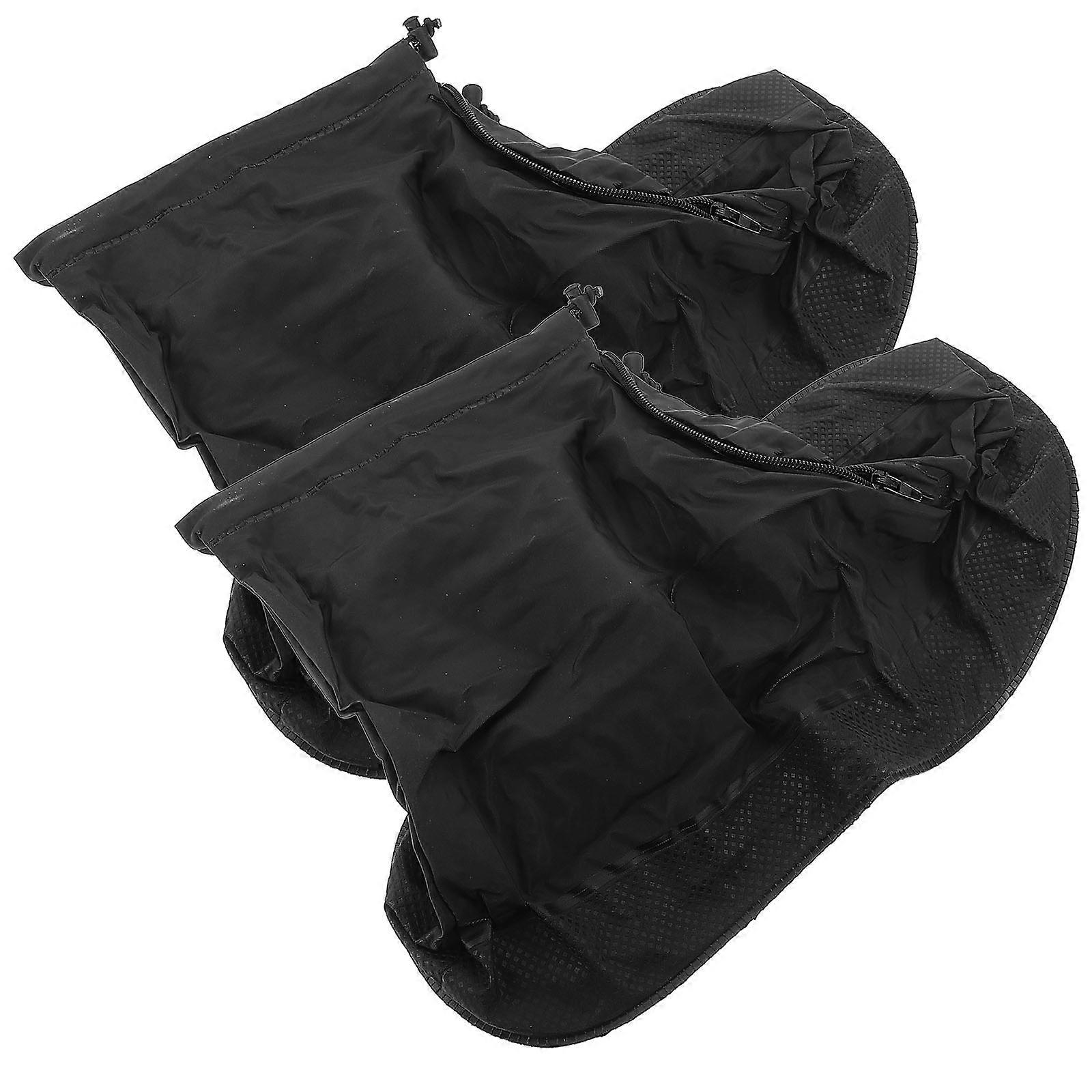 Shoe Covers for Rain Overshoes with Nonslip Function 1Pair Black PVC