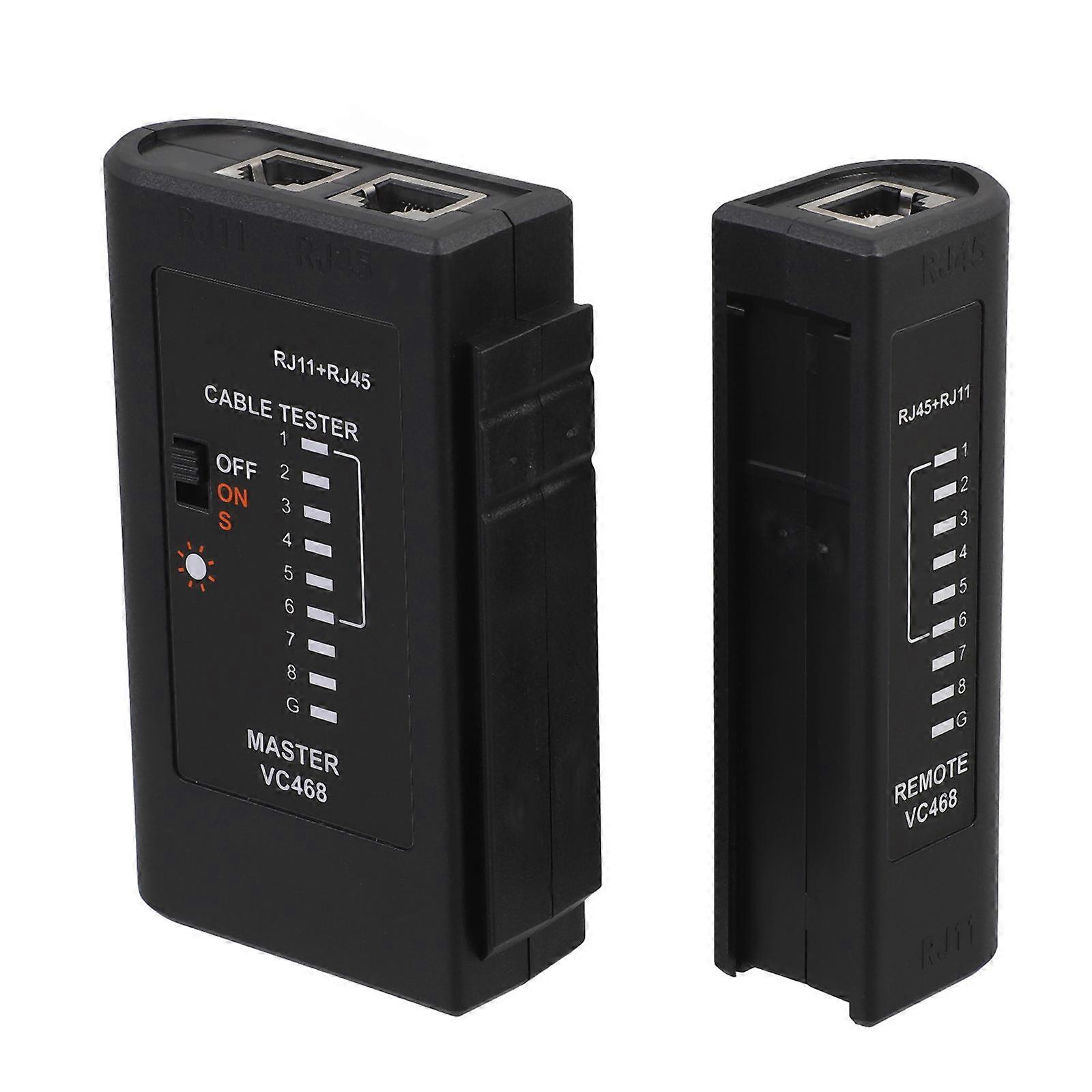 Cable Tester Network Cable Tester Continuity Testing For Technicians Size 10.30X9.20X2.70CM 1Pcs