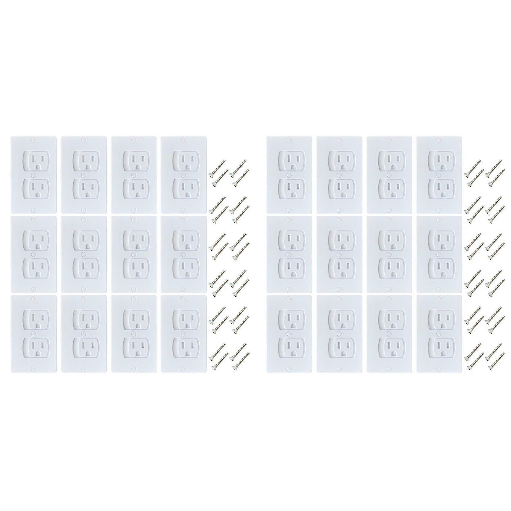 24 Pack Self-Closing Electric Outlet Covers for Child Proofing Safety Wall Socket Plates