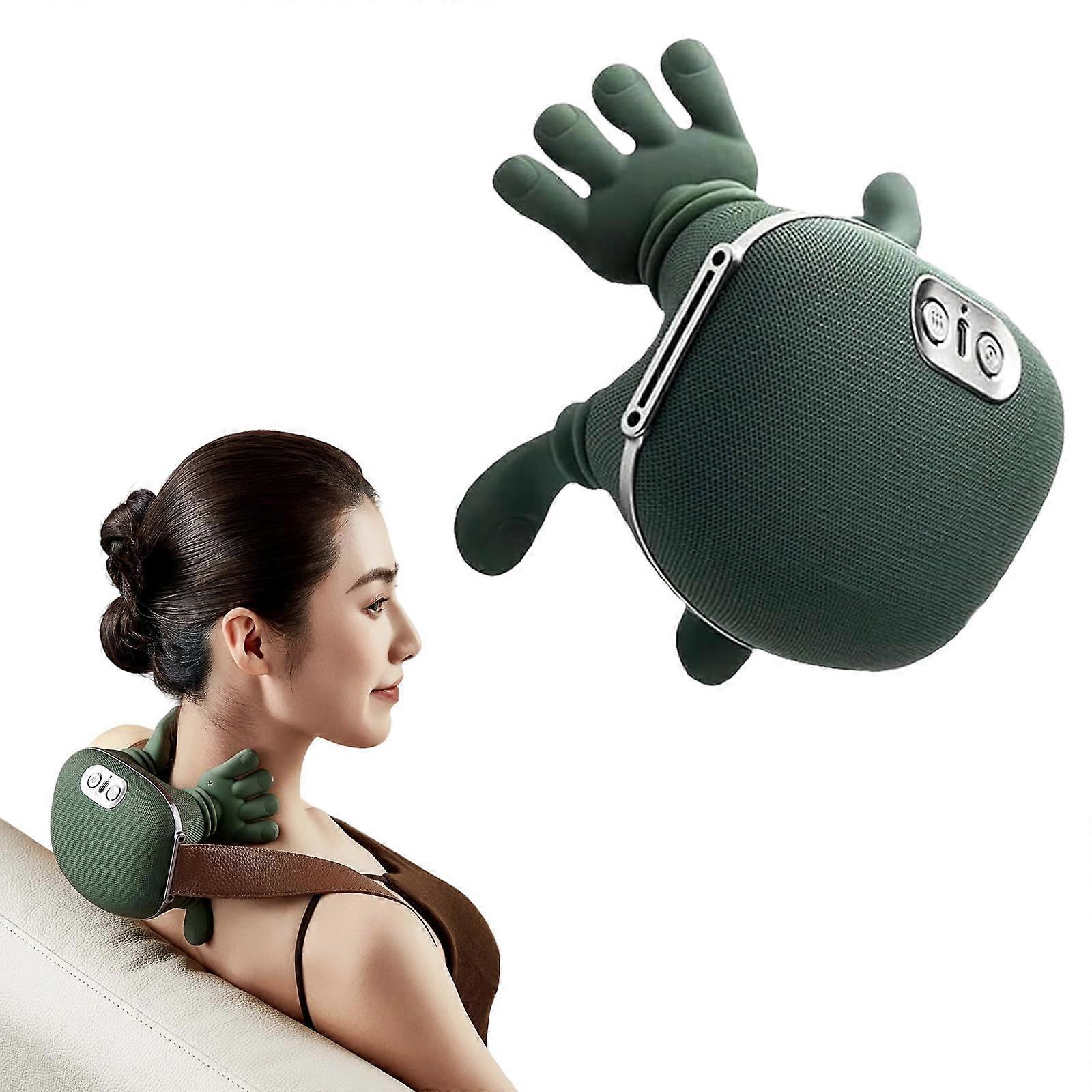 Neck and Shoulder Massager Deep Tissue Shiatsu Massage Pillow with Heat and Compression Cordless Rechargeable