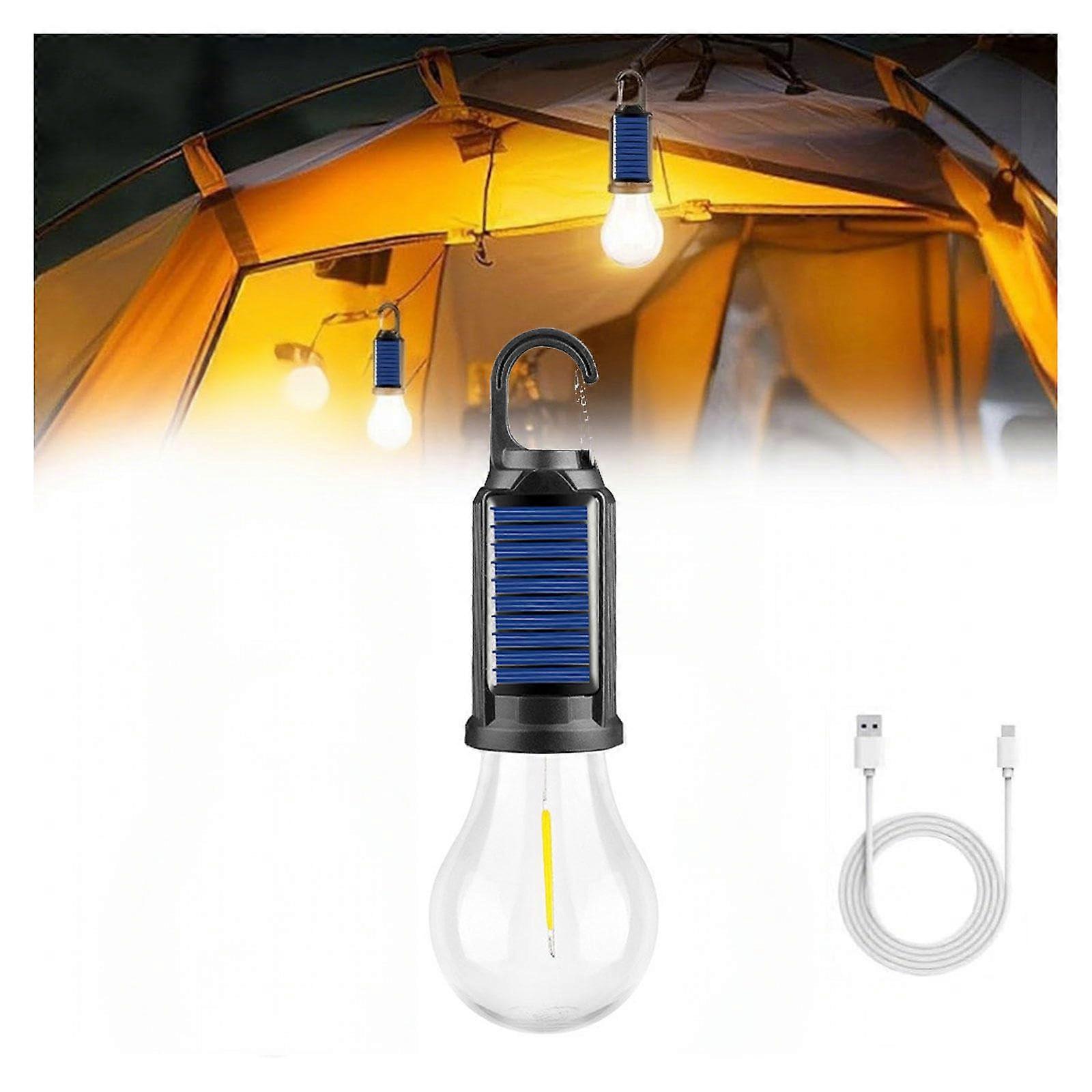 Camping Lantern Solar Powered Waterproof LED 3 Modes Dual Charging Outdoor Light 3pcs