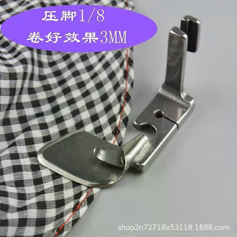 Ipari varrógép többfunkciós ívelt szegély láb szegély húzócső presser láb selyem sifon szoknya krimpelő prés láb