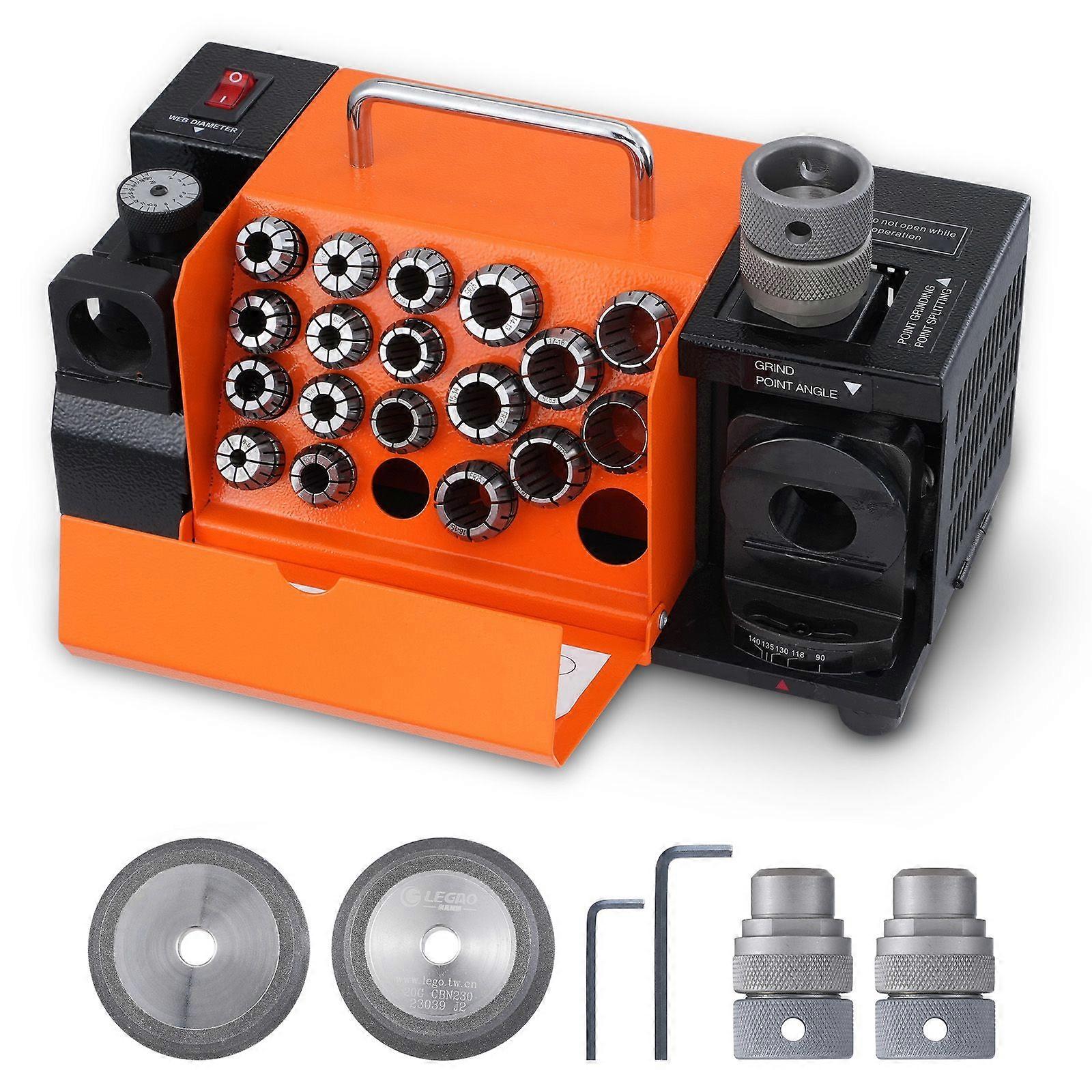 MR-20G Drill Bits Sharpener 3-20mm Bits Grinder Sharpener with 18 Collets