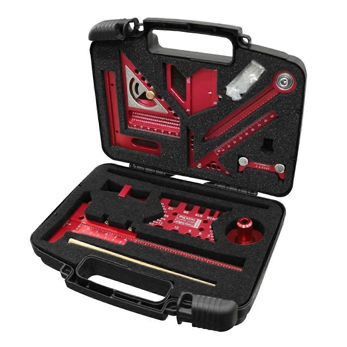 10pcs Woodworking Square Kit with T-Square Positioning Block Compass Honing Guide