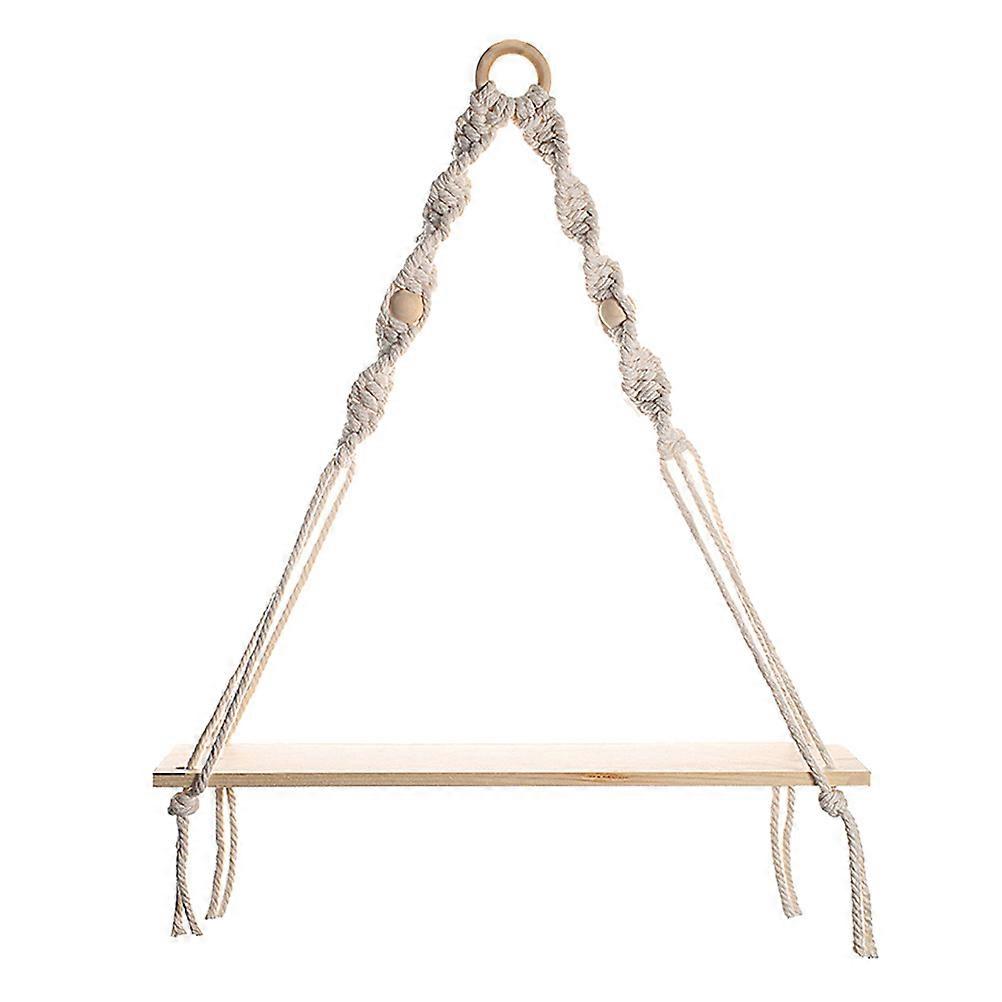 Macrame Wall Shelf Bohemian Style Hanging Rack for Home Use 2Pcs