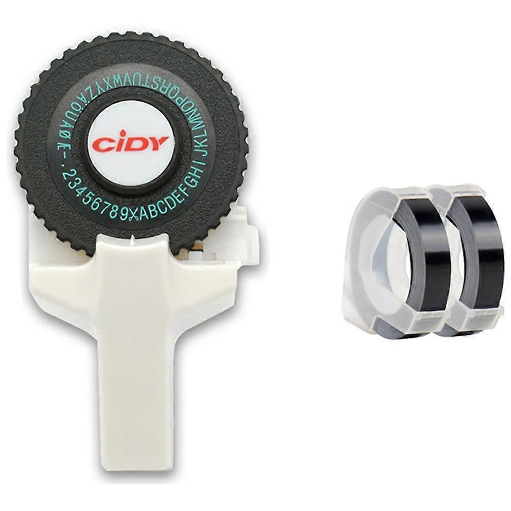 CIDY C101 3D Embossing Label Maker with 2 Black Ribbon, Replace Motex E101 Dymo 12965 Omega 1880 1610 E5500 Typewriter