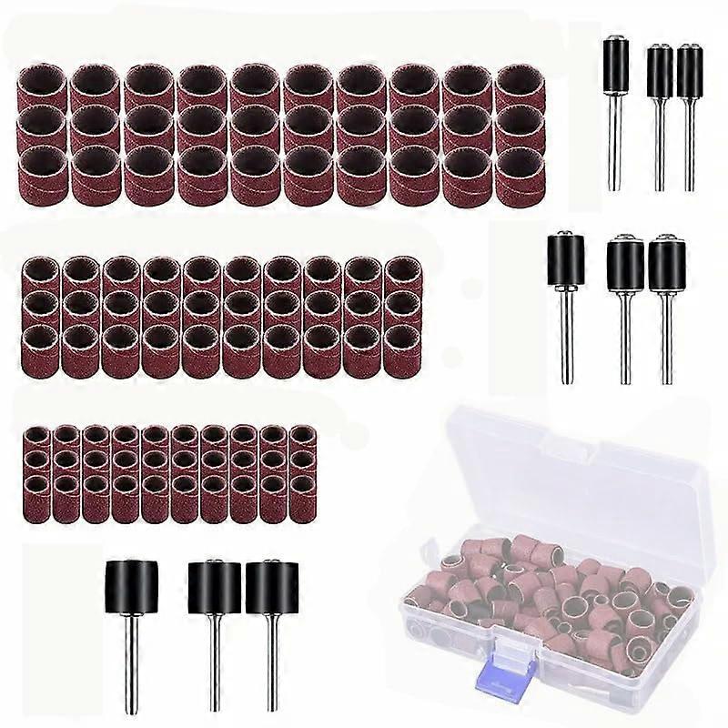 99 PCS Rotary Tool Accessories Kit with 80 Grit Drum Sander Sleeves for Wood and Metal