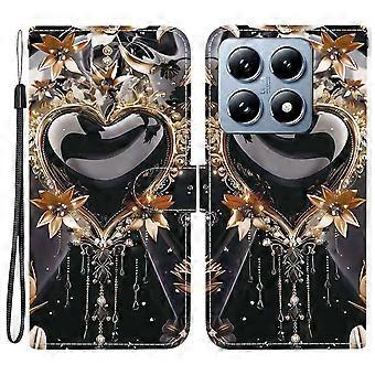 Capa carteira para Xiaomi Xiaomi 4T Pro com estampa, suporte e alça.