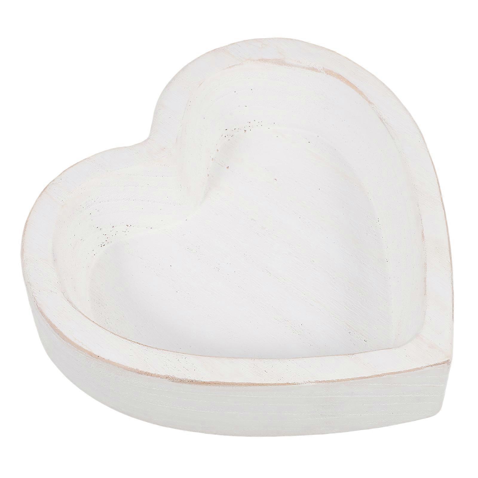 Wooden Snack Tray Heart Shape Serving Dish for Kitchen Use