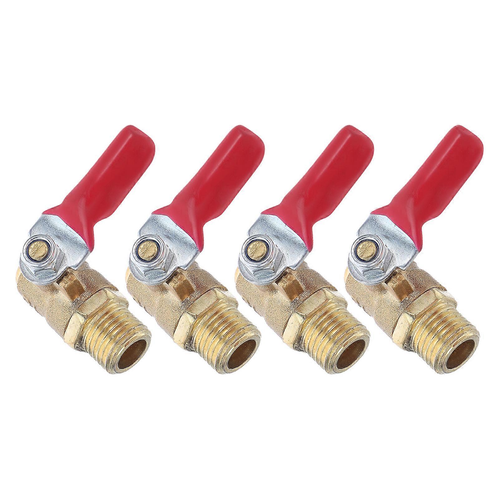 Brass Air Compressor Valve for Quick Drainage 4Pcs High Precision Shut Off