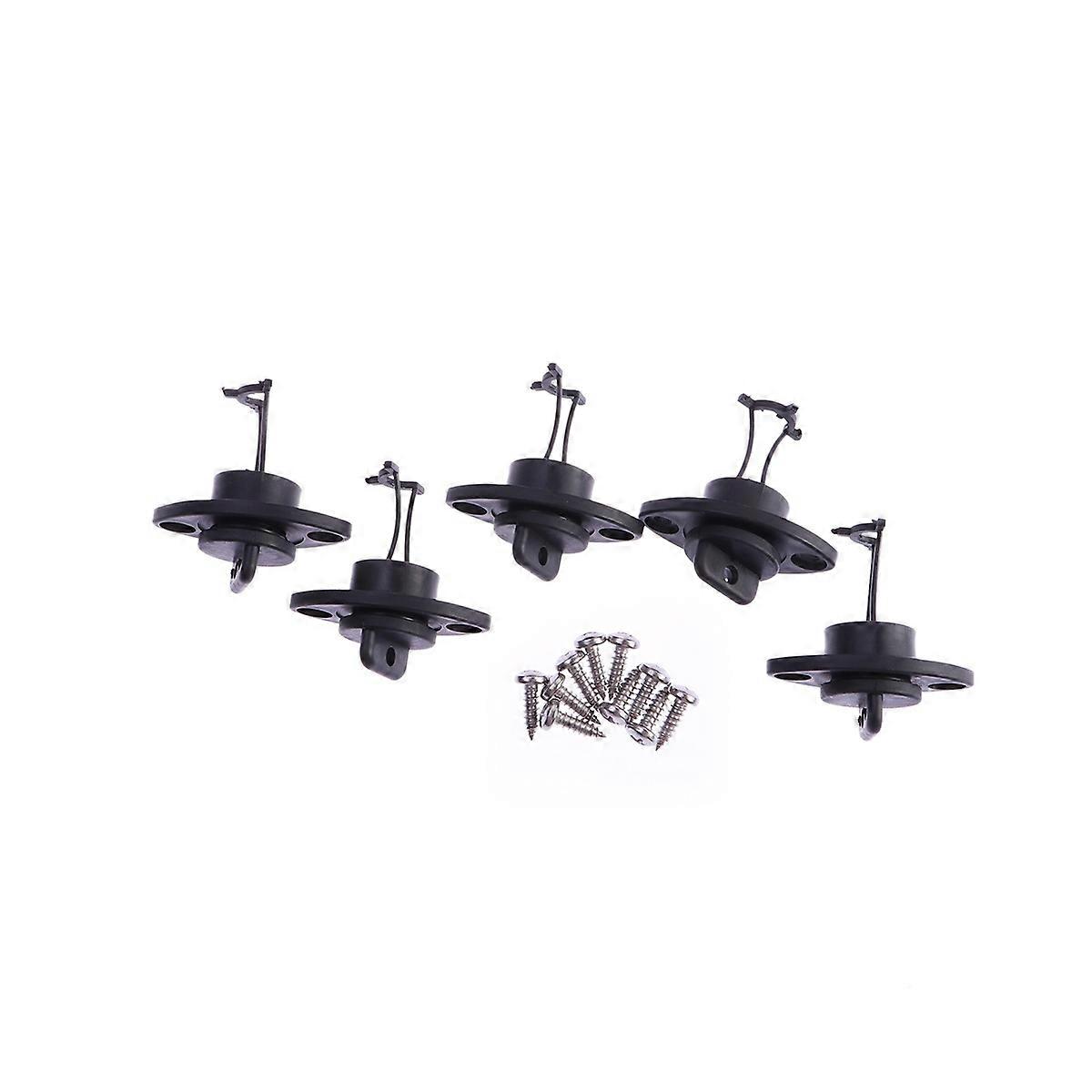 Boat Drain Plug Kit Universal Thread Bung Set for Kayak 5Pcs Black