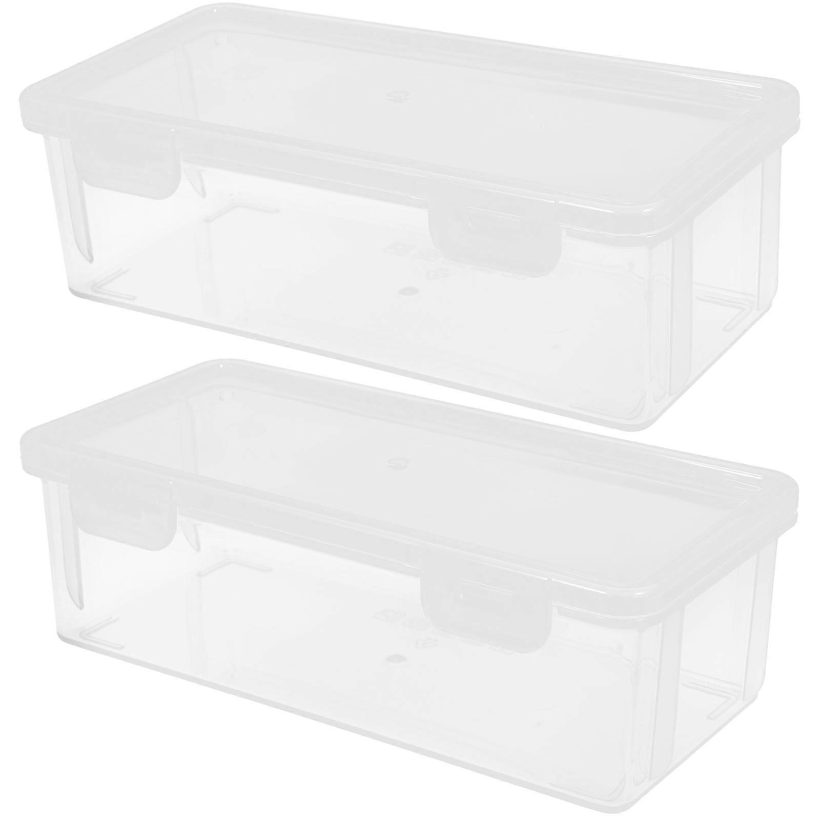 Food Storage Containers Transparent Bread Storage Case Protection Rectangular 19X9.5X6CM 2Pcs