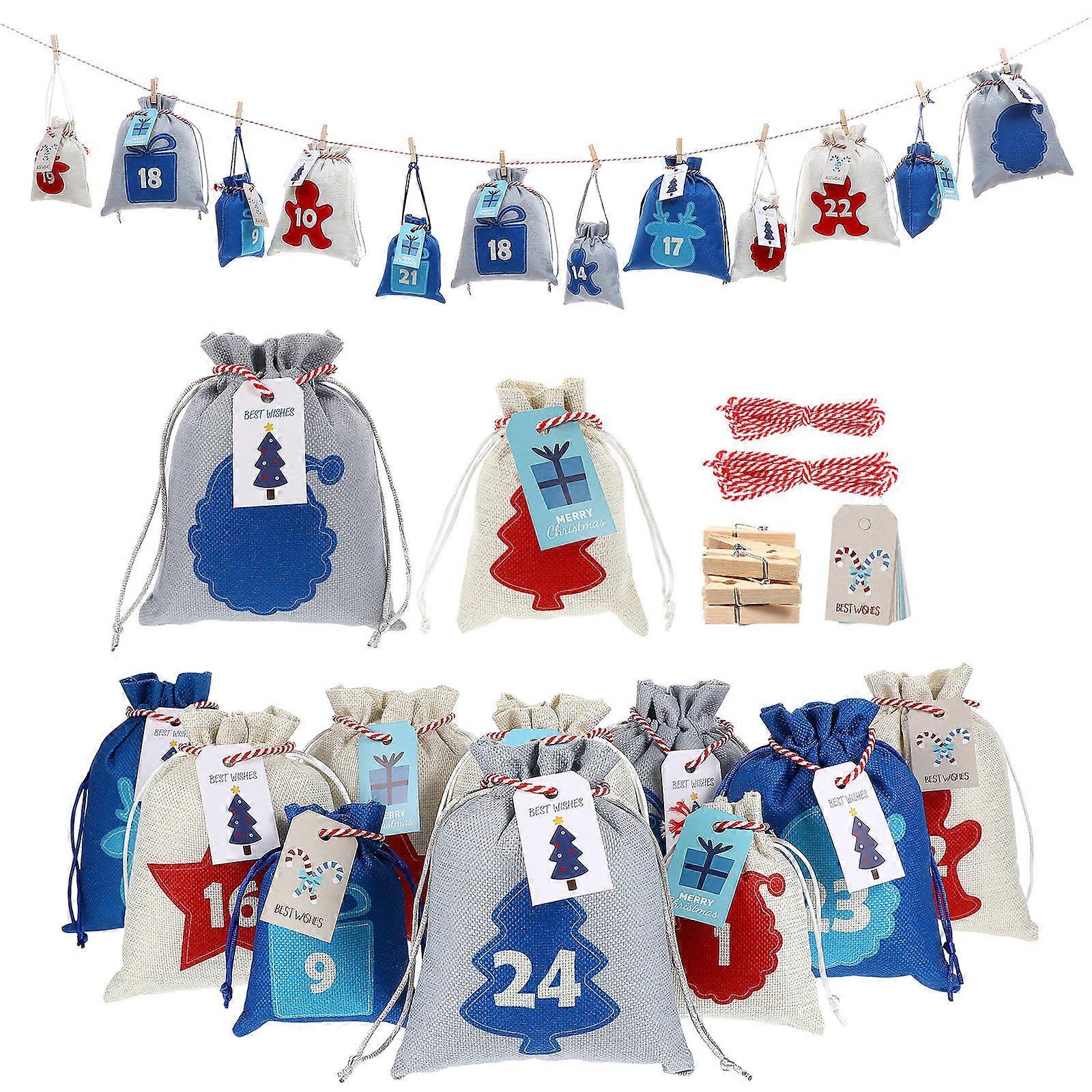 Festive Christmas Drawstring Bags for Storage Gift Containers 1Set