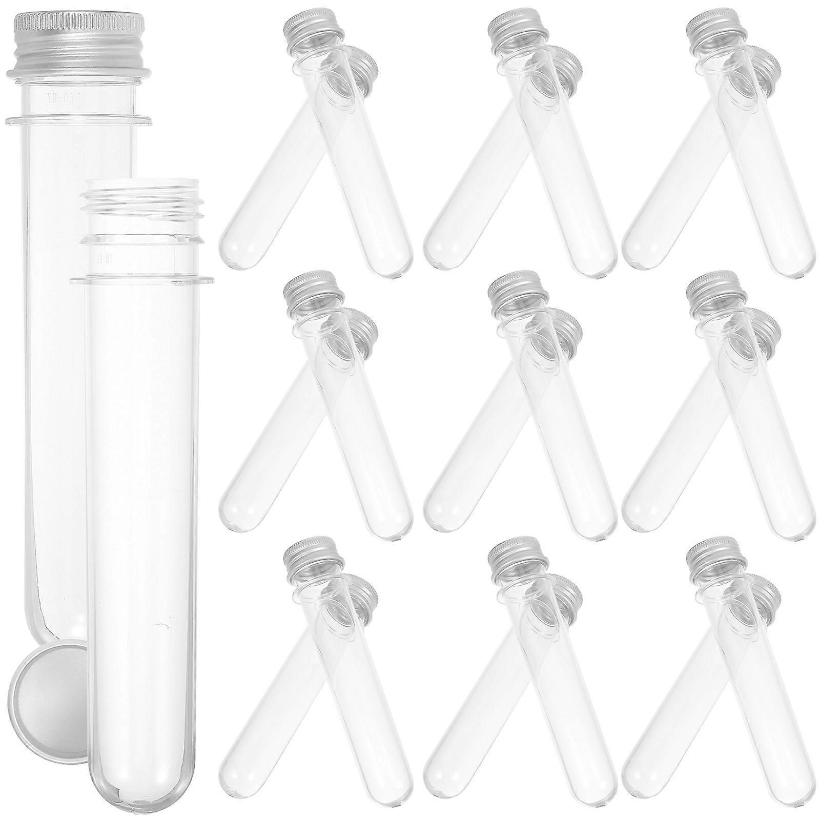 Transparent Plastic Test Tubes for Storage Use 20Pcs Clear Pet Cylindrical Containers