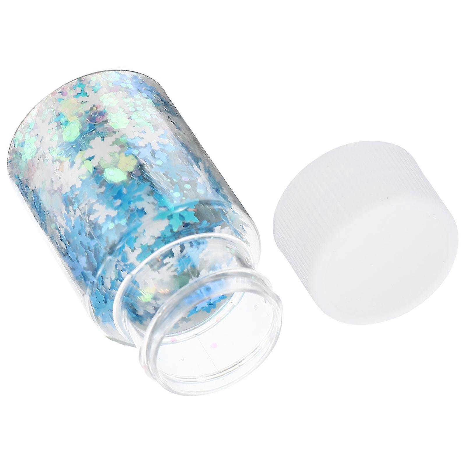 Snowflake Sequins DIY Phone Cover Decor with 2Pcs 4 Bottles for Crafting