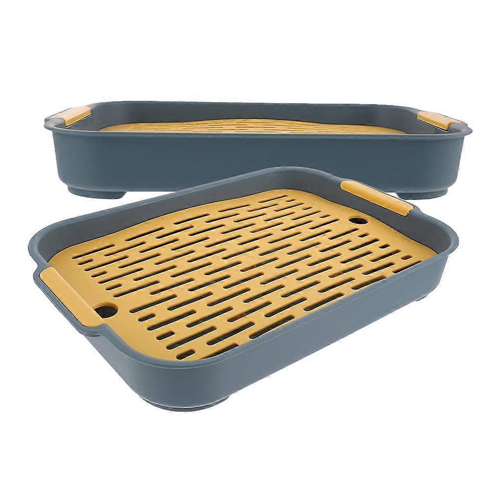 Compact Design Rectangular Toilet Training Solution for Rabbits Guinea Pigs Hamsters Multi 2Pcs