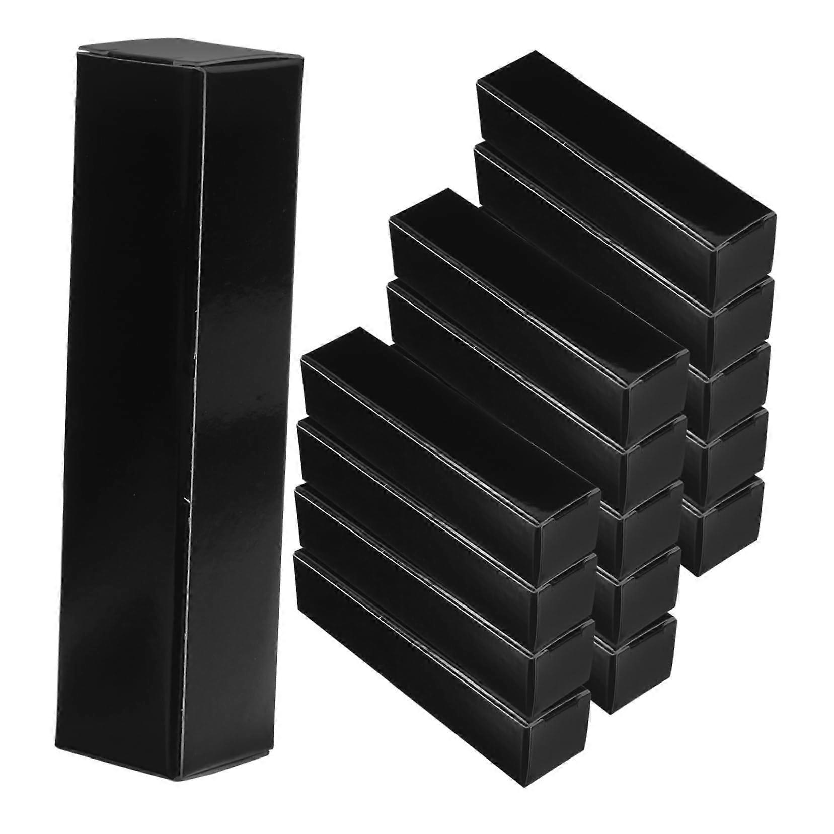 15pcs Black Paper Lipstick Packaging Boxes Empty Refillable for DIY Lip Gloss and Cosmetic Storage