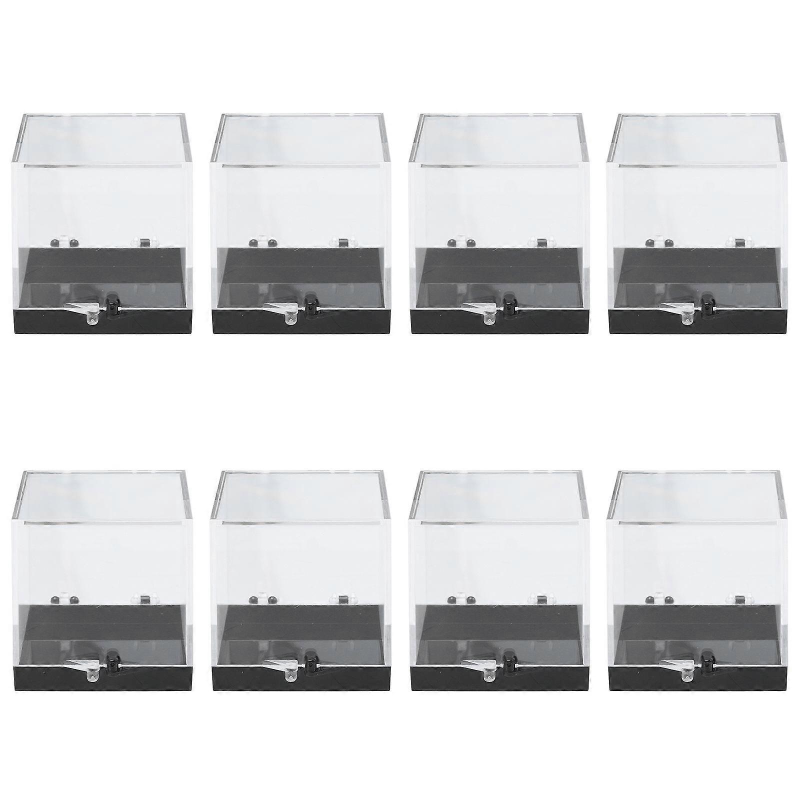 8 Pcs Transparent Mineral Specimen Collection Box Plastic Sample Storage Box