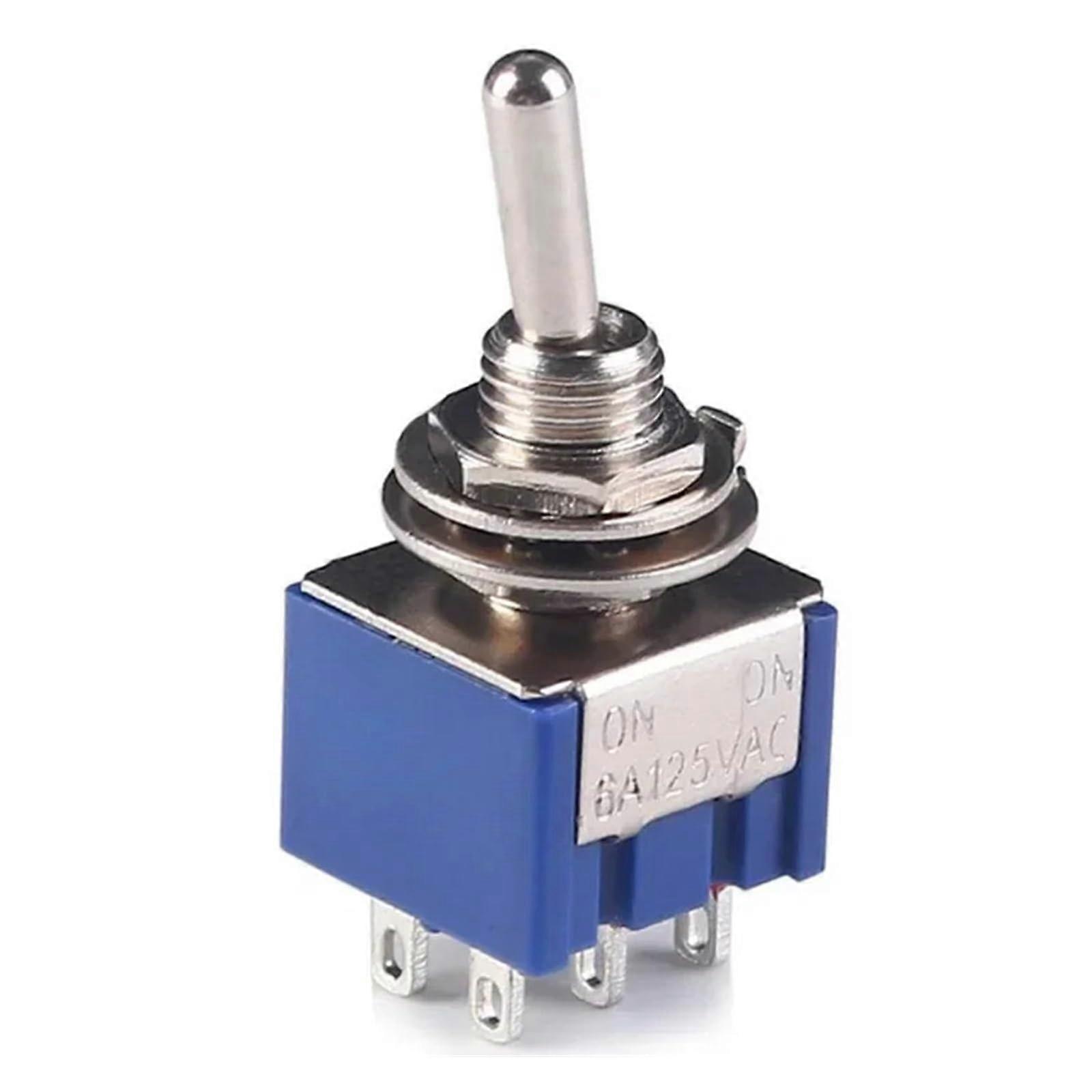 5pcs MTS202 6Pin DPDT Toggle Switch ONON 6A 125VAC Miniature Dual Position Control