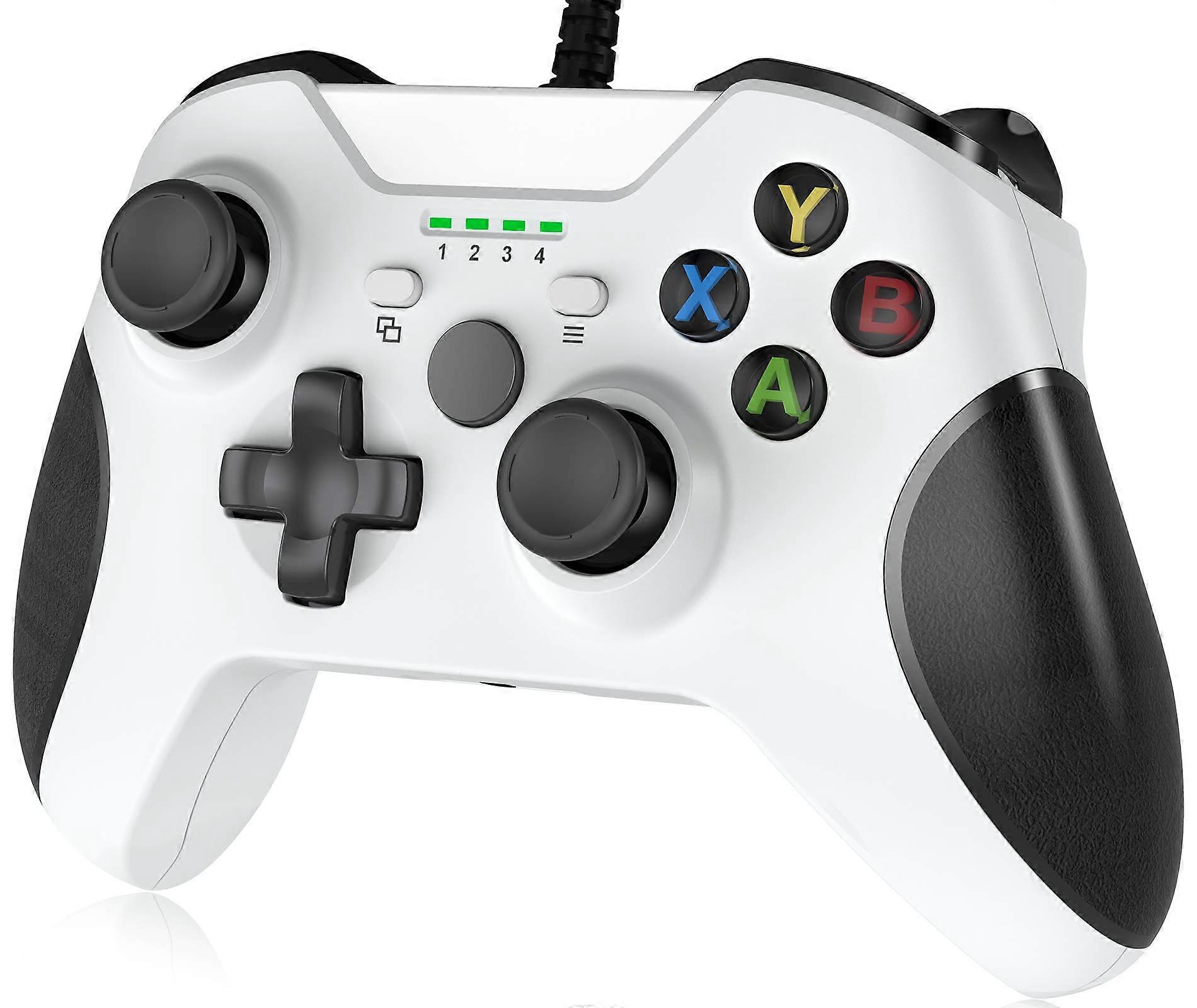 Wired Controller with Dual Mode, Ergonomic Grip, USB for PC Windows, Xbox One and Series X|S White
