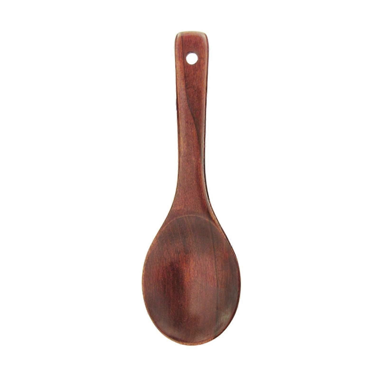 Wooden Rice Spoon and Teaspoons Set with Elegant Arc Design for Versatile Dining Use