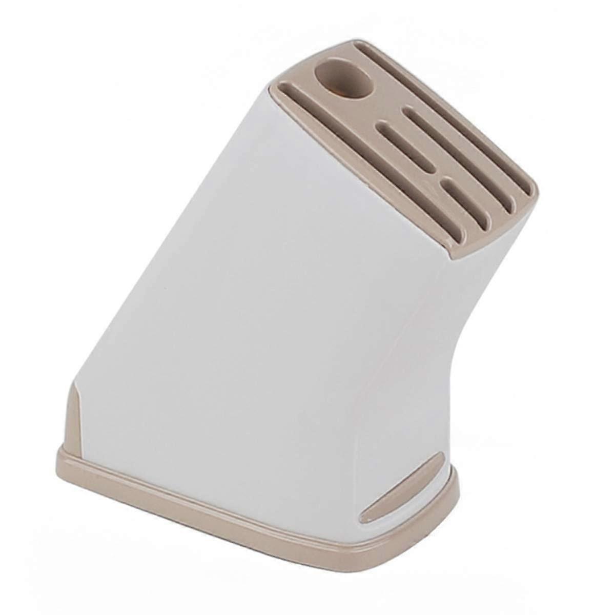 Kitchen Knife Block Coffee Color Knife Holder SpaceSaving Secure Storage Rack for Countertop