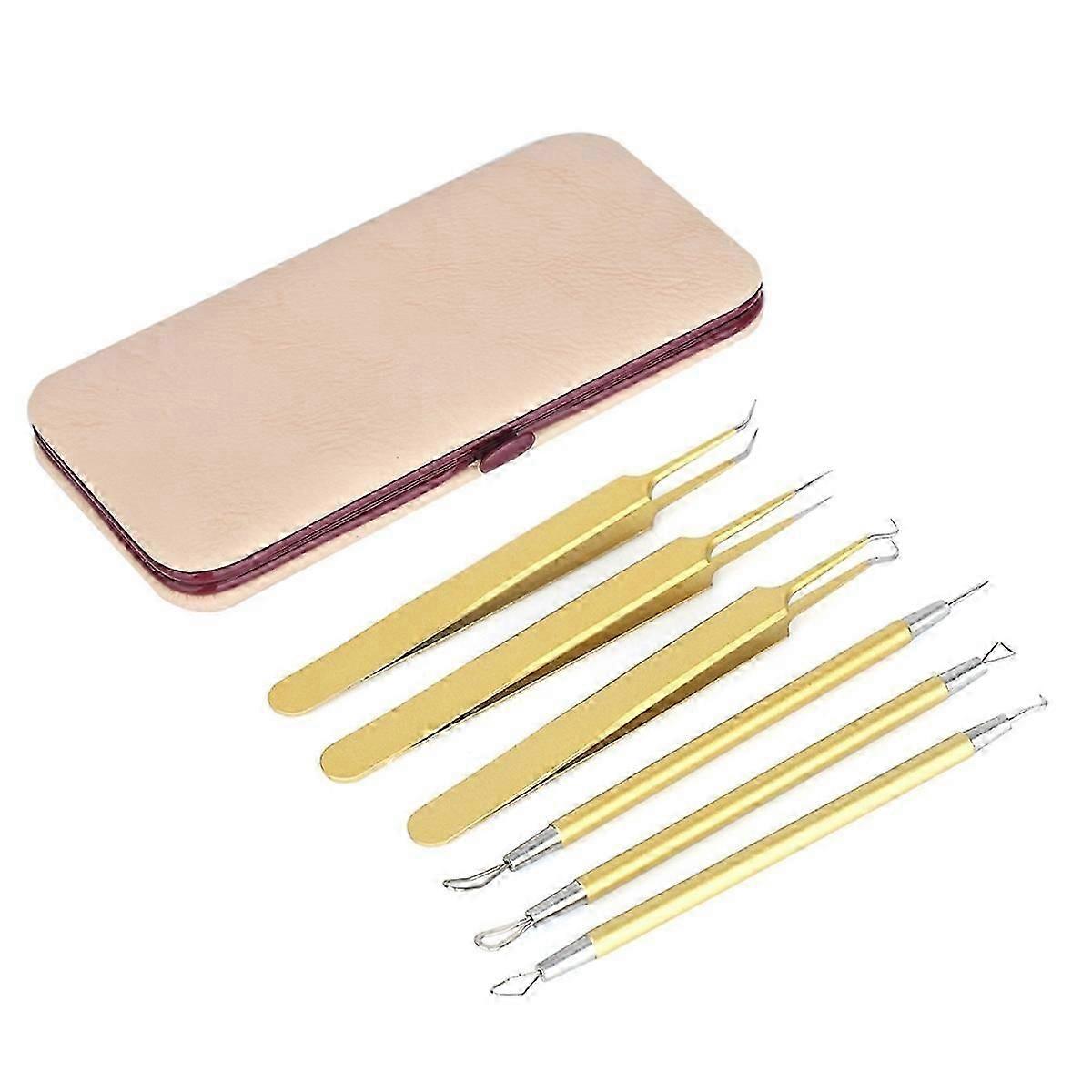 6 Pcs Blackhead Acne Tweezers and Pimple Extractor Set