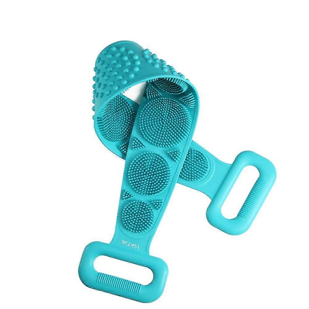 Silicone Back Scrubber 70cm Extra Long DoubleSided Bath Brush with Massage Grip for Shower
