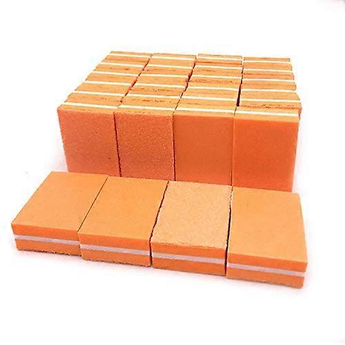 Nail Buffer Blocks and File Kit 50pcs Dual Grit 100/180 Washable Buffing Sponge Set Orange