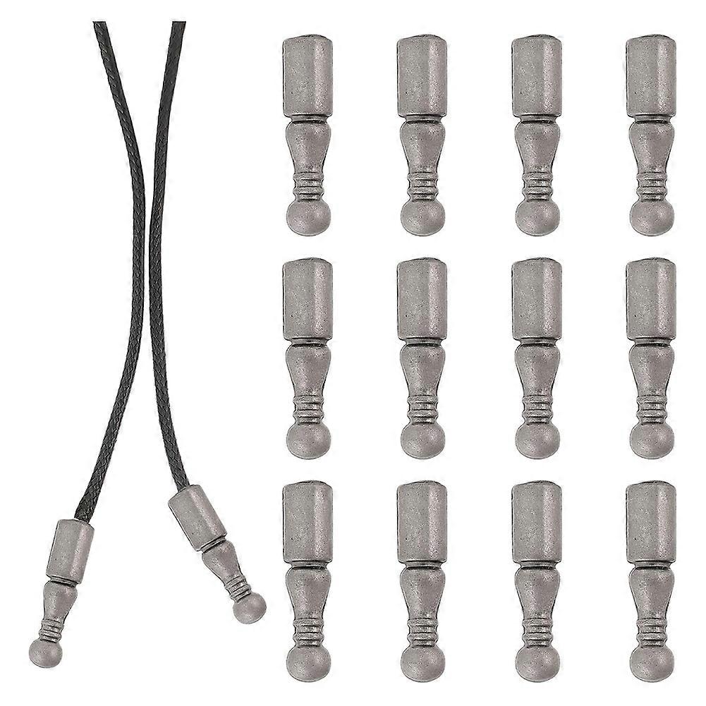 12Pcs Bolo Tie Tips Replacement End Caps for Clothes Decoring Chain A