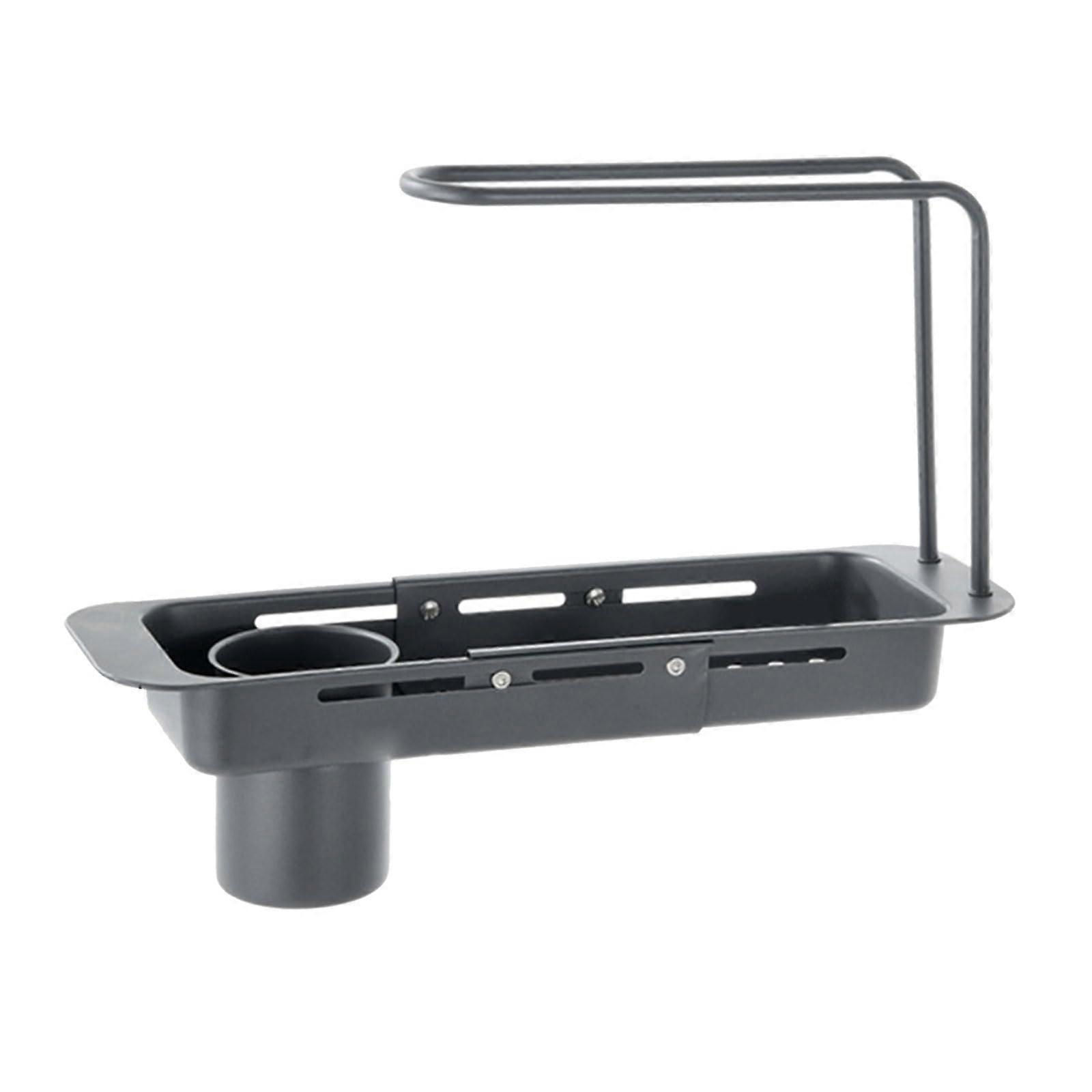 Over Sink Dish Drying Rack Adjustable Telescopic Stainless Steel DoubleLayer Storage Shelf Organizer