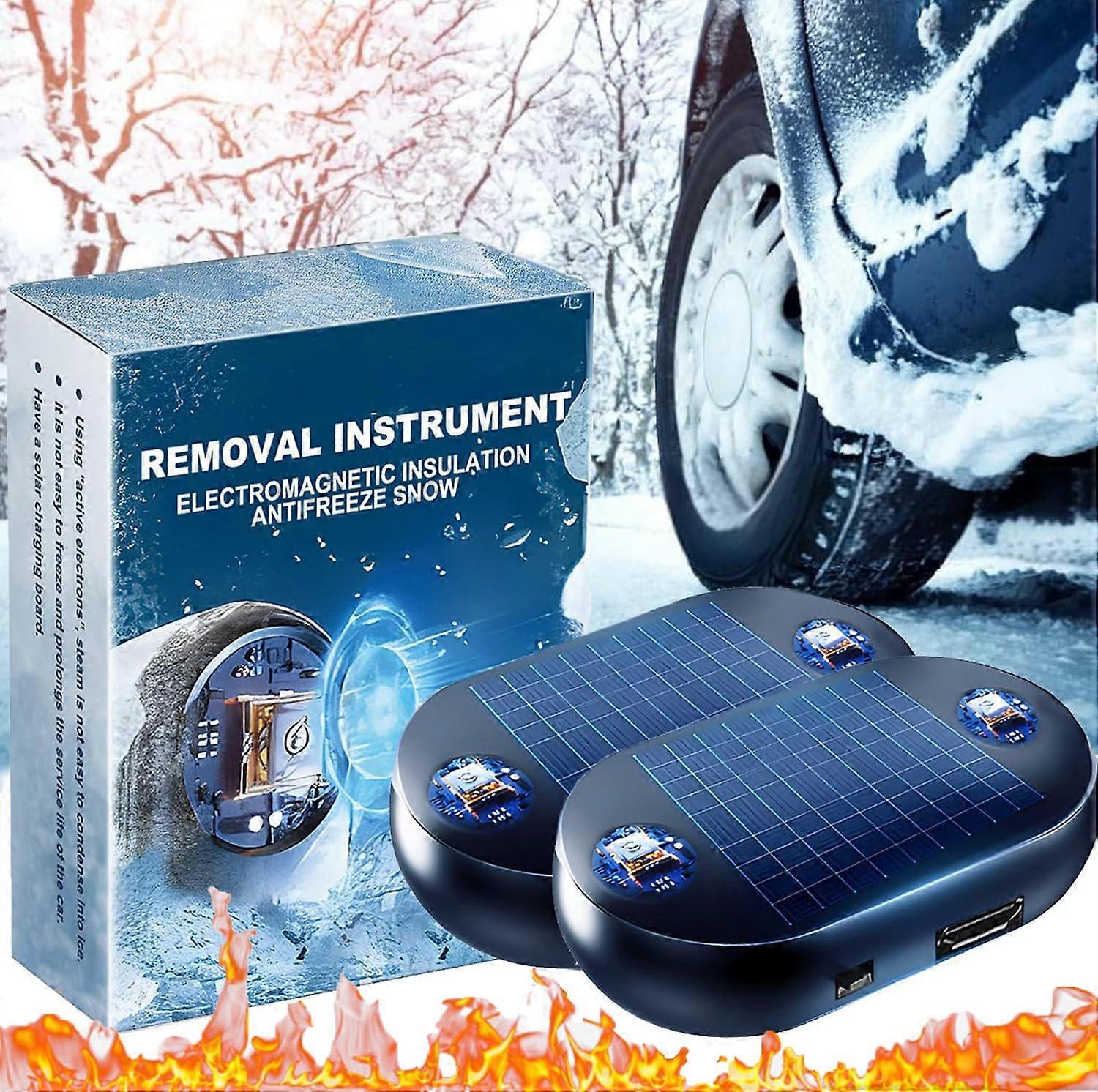 2PCS Car Windshield Defroster with Electromagnetic Ice Melter for Quick Frost Prevention