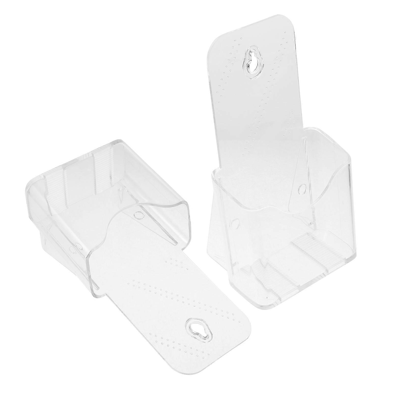 2Pcs Acrylic Transparent File Holder for Desktop Wall Mounted Document Display