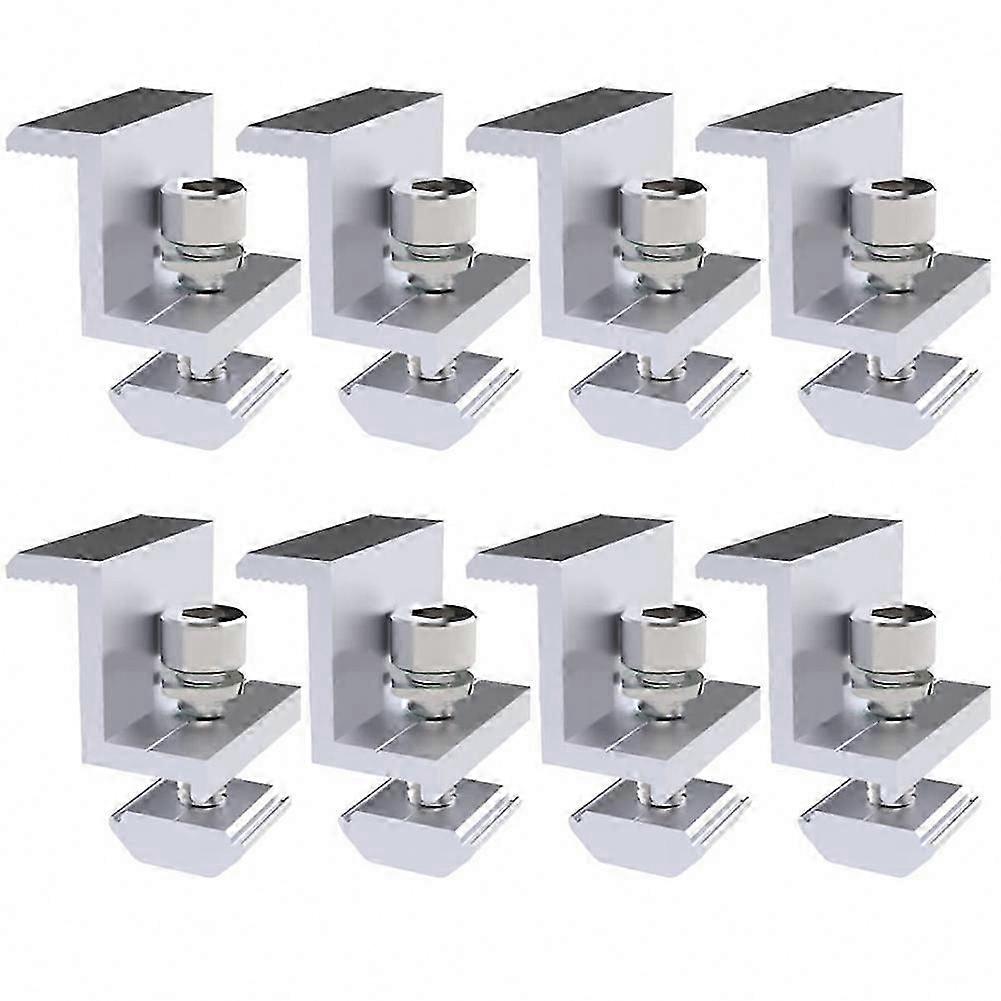 8-Pack Adjustable Solar Panel Mounting Brackets, 35mm End Clamps for Module Fixing