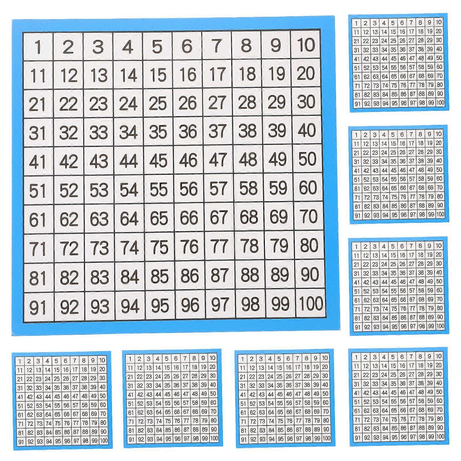 10 Sheets Number Charts Hundreds Chart Math Charts Math Tables Math Accessory