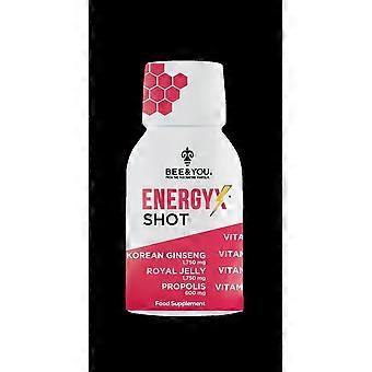 Bee and You Energy-X Royal Jelly Red Ginseng Raw Honey Shots 50ml - Verpakking van 12 stuks