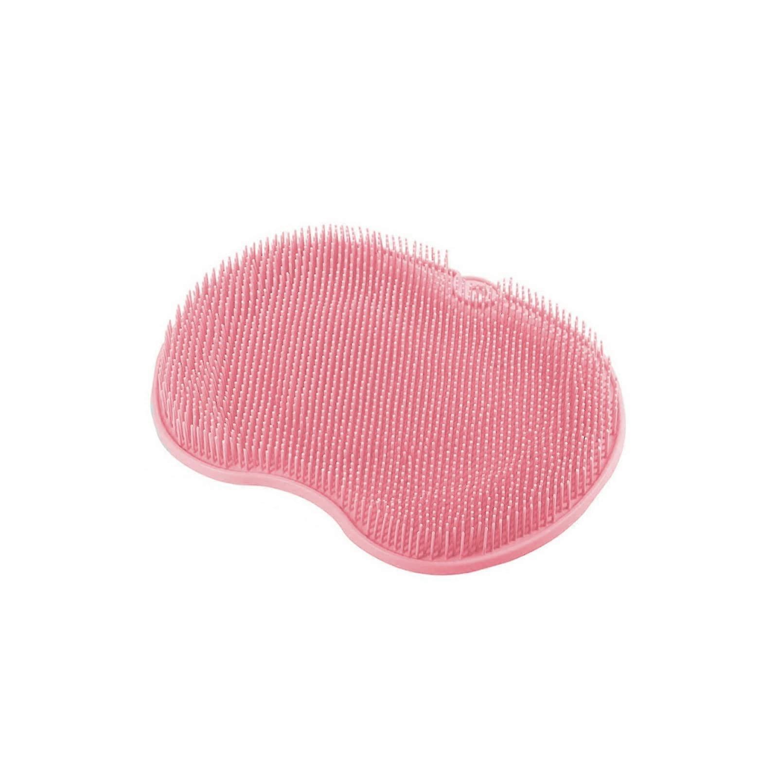 Back Scrubber for Shower with FullSurface Suction Base, Wall Mounted Body Brush Pink