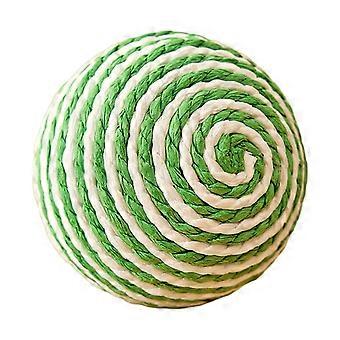 Interactive Sisal Cat Scratch Ball Toy – Rolling Sphere with Elastic Fibers & Teasers, 10cm, for Indoor Cats