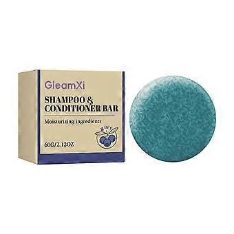 2 in 1 Shampoo & Conditioner Bar 60g, Blueberry & Rice Extract, Sulfate Paraben Free, Moisturizing & Strengthening Hair Bar for All Hair Types