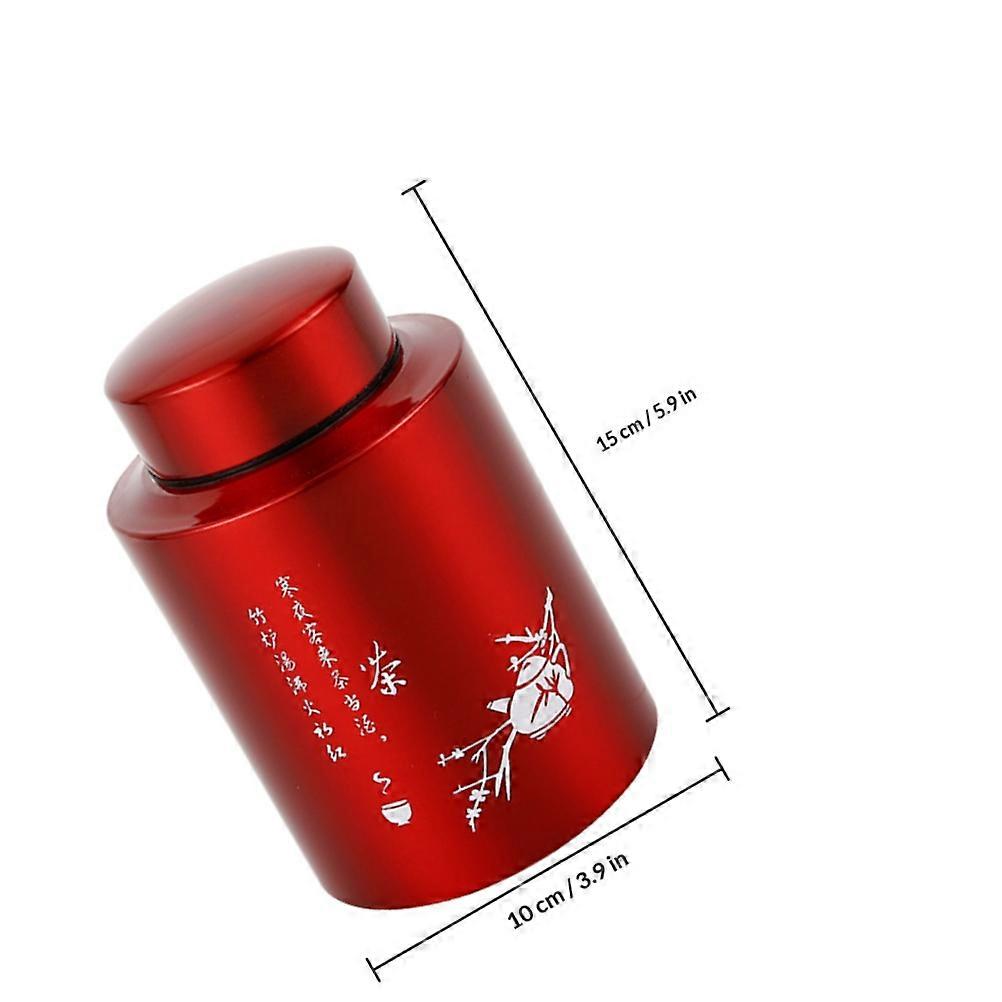 Practical Tea Can Simple Style Red 15X10X10CM MoistureProof InsectProof Storage 1Set