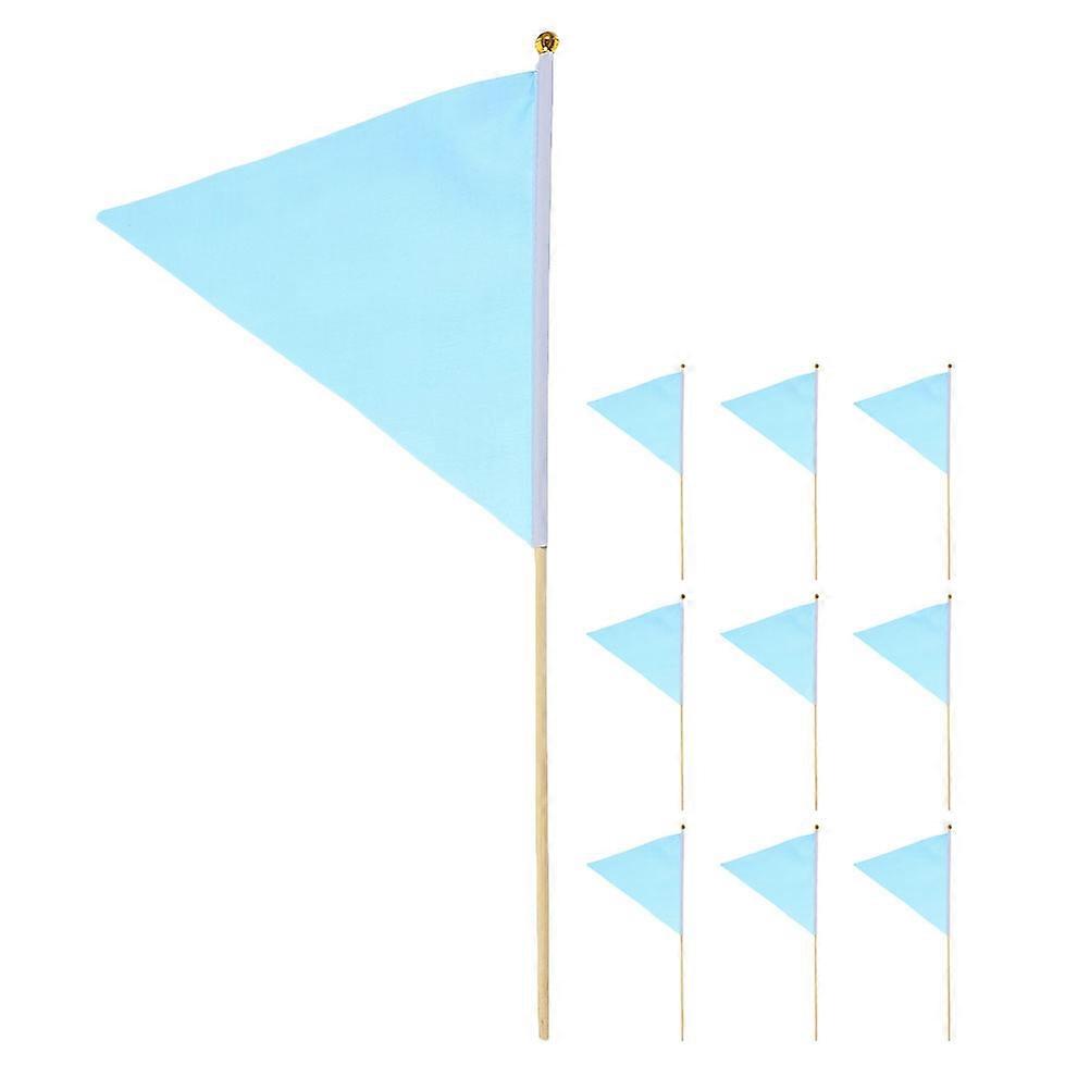 Marking Flags Triangular Flags for Decoration Garden Use 10Pcs Blue
