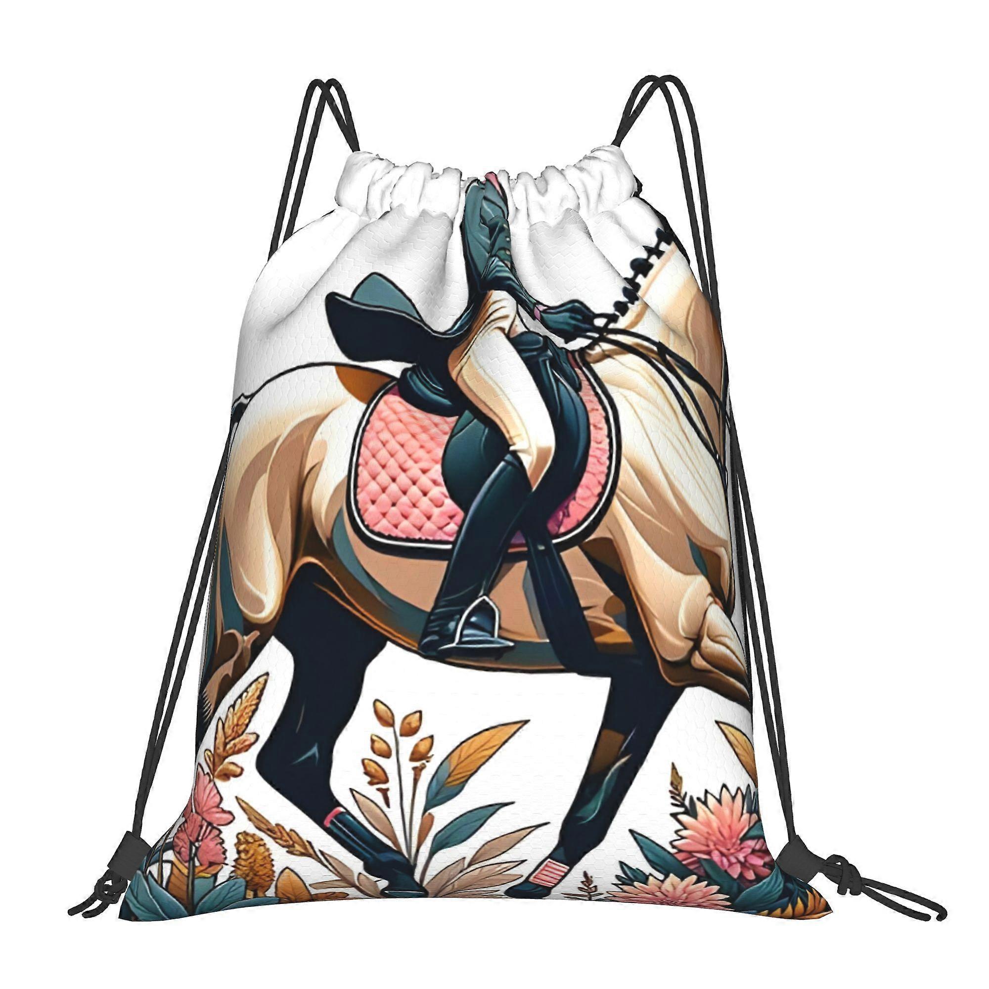Curvy Equestrian Drawstring Bags-Cqazw