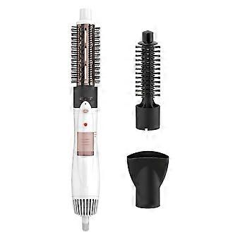 Escova de ar quente Conair Double Ceramic 3 em 1, com acessórios intercambiáveis: escova térmica de 1¼ polegada, escova de cerdas de javali e nylon de ¾ de polegada e concentrador.