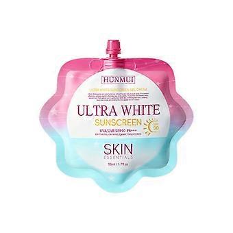 SPF 90 Ultra White Sunscreen Gel Cream, 50ml Waterproof & Sweatproof Brightening Sunscreen for Face & Body, Non-Sticky Sun Protection