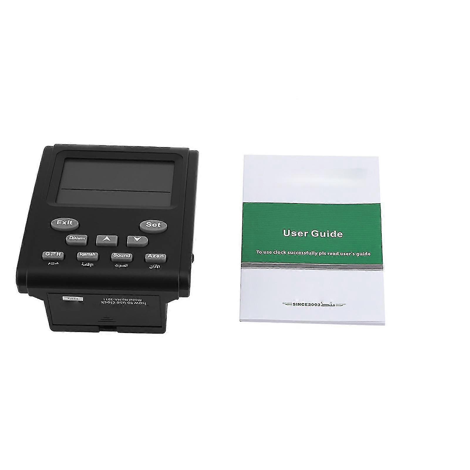 Multi functional Digital Alarm Clock Automatic Islamic Muslim Prayer Table Desk Clock Black