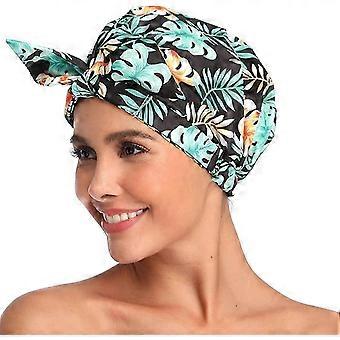 Waterproof Reusable Elastic Shower Cap, Adjustable Large Hat for Women & Girls, Spa Hair Accessory