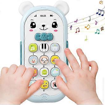 children's mobile phone toy for toddles baby singing phone baby Smartphone baby fake phone kids toy set Electronic component cell phone newbornBlue